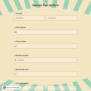 Sponsor Sign-Up Form