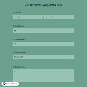 Golf Tournament Sponsorship Form