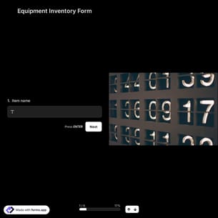 Equipment Inventory Form