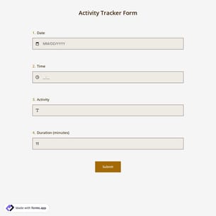 Activity Tracker Form