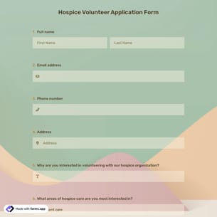 Hospice Volunteer Application Form