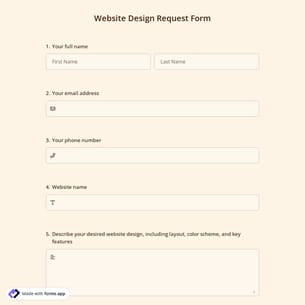 Website Design Request Form