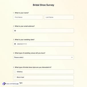 Bridal Shoe Survey