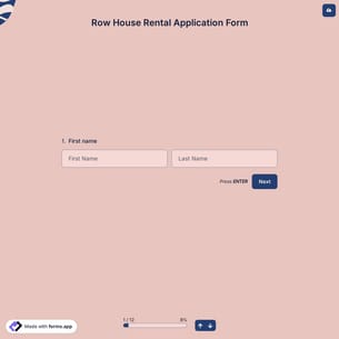 Row House Rental Application Form