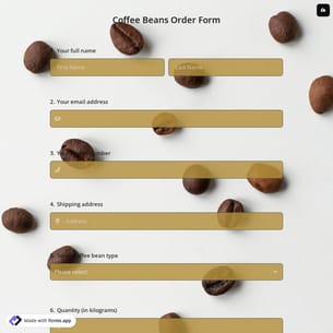 Coffee Beans Order Form