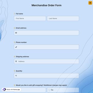 Merchandise Order Form