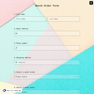 Watch Order Form