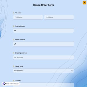 Canoe Order Form