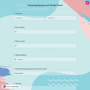 Cleaning Equipment Order Form