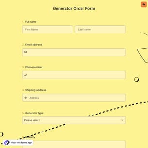 Generator Order Form