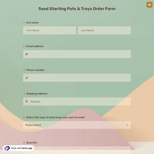 Seed Starting Pots & Trays Order Form