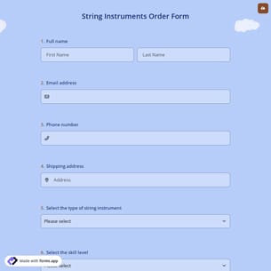 String Instruments Order Form