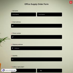 Office Supply Order Form
