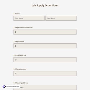 Lab Supply Order Form