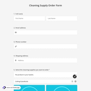 Cleaning Supply Order Form