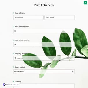 Plant Order Form