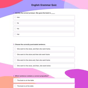 English Grammar Quiz