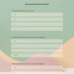 Romanian Grammar Quiz