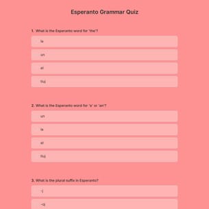 Esperanto Grammar Quiz