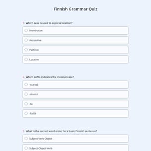 Finnish Grammar Quiz