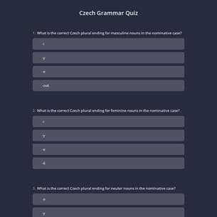 Czech Grammar Quiz
