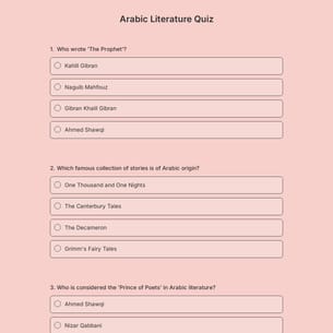 Arabic Literature Quiz