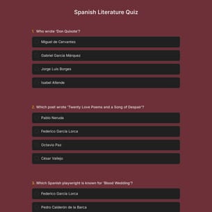 Spanish Literature Quiz