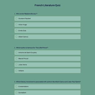 French Literature Quiz