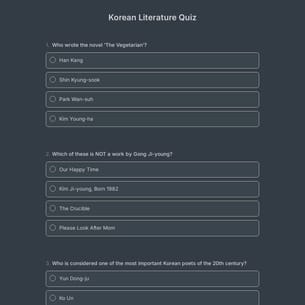 Korean Literature Quiz