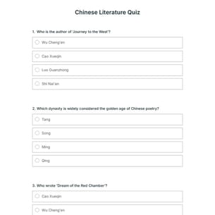 Chinese Literature Quiz
