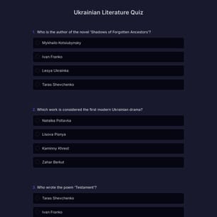 Ukrainian Literature Quiz