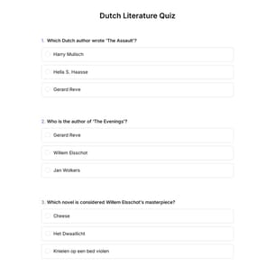 Dutch Literature Quiz