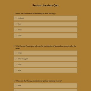 Persian Literature Quiz