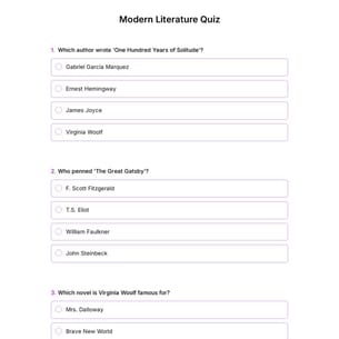 Modern Literature Quiz