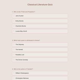 Classical Literature Quiz