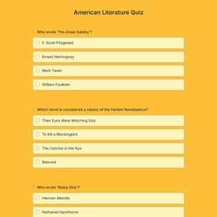 American Literature Quiz