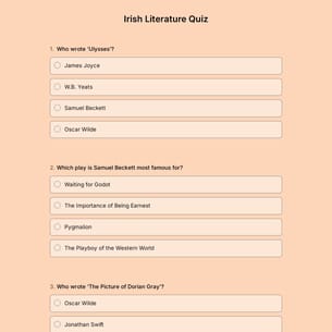 Irish Literature Quiz