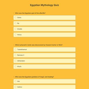 Egyptian Mythology Quiz