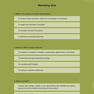 Marketing Quiz