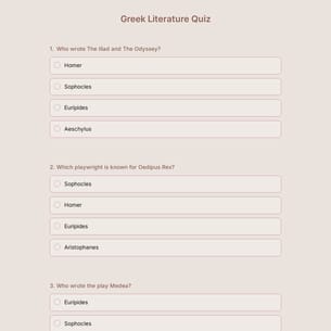 Greek Literature Quiz