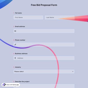Free Bid Proposal Form