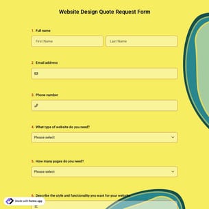 Website Design Quote Request Form
