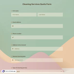 Cleaning Services Quote Form
