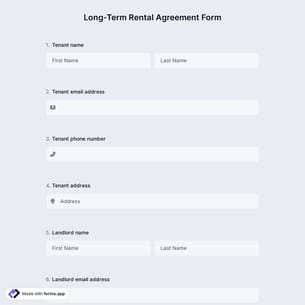 Long-Term Rental Agreement Form