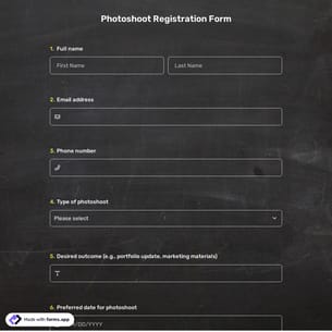 Photoshoot Registration Form