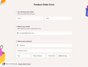 Product Order Form Template