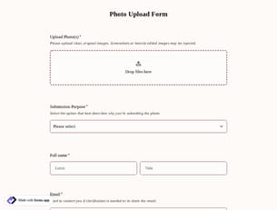 Photo Upload Form Template