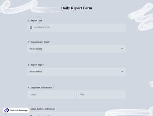 Daily Report Form Template