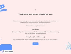 Applicant Screening Form