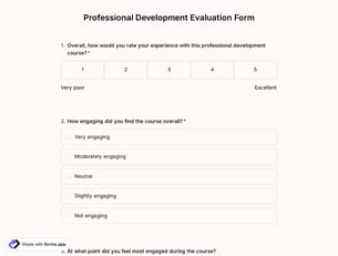 Professional Development Evaluation Form 